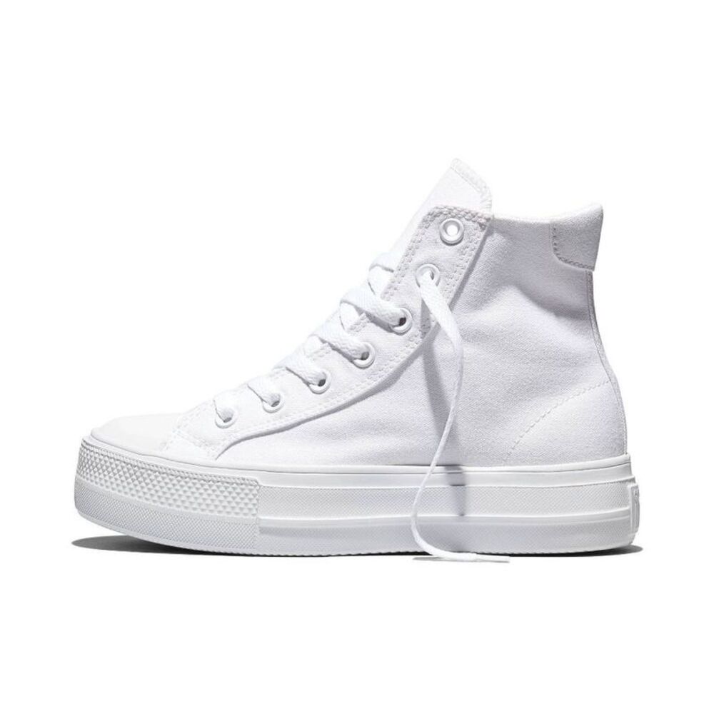 Converse Women's Platform High Top Sneakers - White 10 - Picture 4 of 5